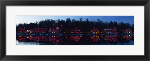 Framed Boathouse at the waterfront, Schuylkill River, Philadelphia, Pennsylvania, USA Print