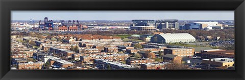 Framed High angle view of a baseball stadium in a city, Eagles Stadium, Philadelphia, Pennsylvania, USA Print