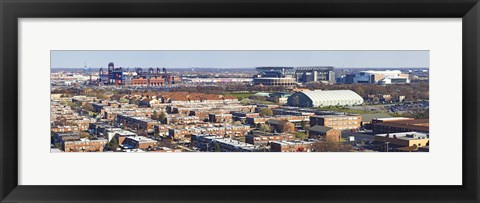 Framed High angle view of a baseball stadium in a city, Eagles Stadium, Philadelphia, Pennsylvania, USA Print