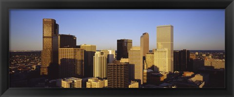 Framed Sun reflecting off skyscrapers in Denver, Colorado, USA Print