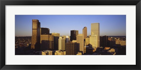 Framed Sun reflecting off skyscrapers in Denver, Colorado, USA Print