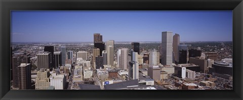 Framed Aerial view of Skyscrapers in Denver, Colorado, USA Print