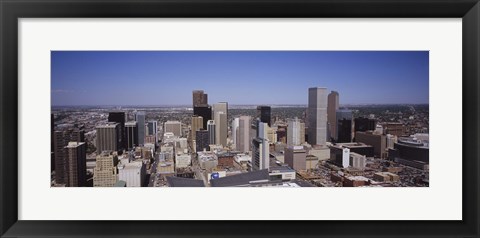 Framed Aerial view of Skyscrapers in Denver, Colorado, USA Print