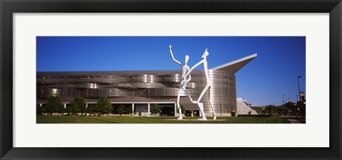 Framed Dancers sculpture by Jonathan Borofsky in front of a building, Colorado Convention Center, Denver, Colorado Print