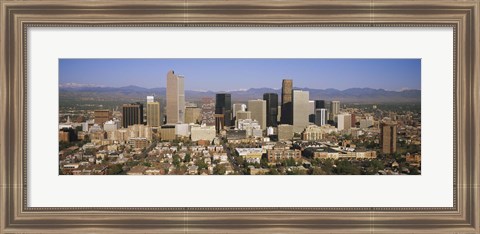 Framed Aerial view of Denver city, Colorado, USA Print