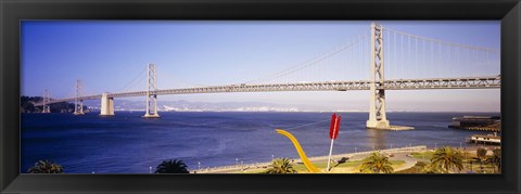 Framed Bridge over an inlet, Bay Bridge, San Francisco, California, USA Print