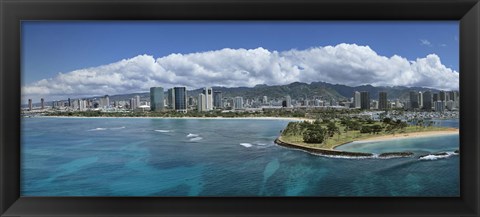 Framed Honolulu, Oahu, Hawaii Waterfront Print