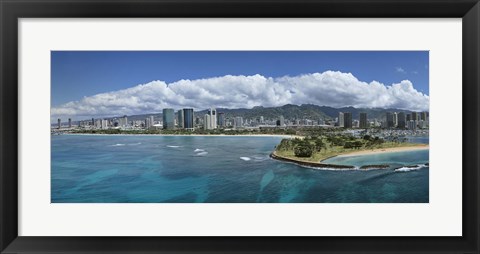 Framed Honolulu, Oahu, Hawaii Waterfront Print