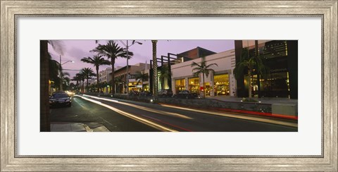 Framed Stores on the roadside, Rodeo Drive, Beverly Hills, California, USA Print