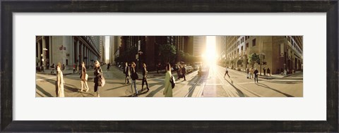 Framed Group of people walking on the street, Montgomery Street, San Francisco, California, USA Print