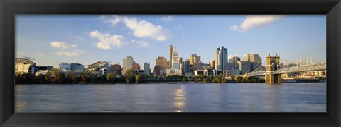 Framed Waterfront Buildings in Cincinnati Print