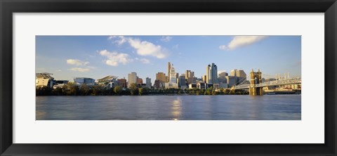 Framed Waterfront Buildings in Cincinnati Print