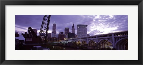 Framed Cleveland, Ohio Bridge and River Print