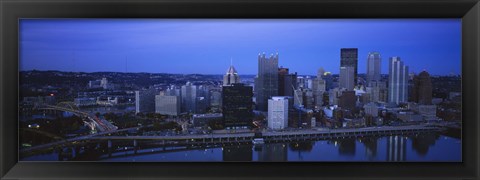 Framed Monongahela River at Dusk Print