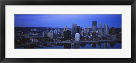 Framed Monongahela River at Dusk Print