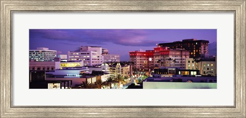 Framed High angle view of buildings in a city, Rodeo Drive, Beverly Hills, California, USA Print