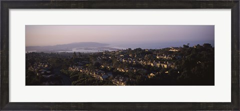 Framed High angle view of buildings in a city, Mission Bay, La Jolla, Pacific Beach, San Diego, California, USA Print