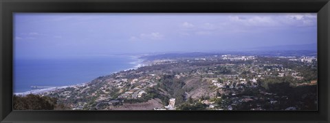 Framed High angle view of buildings on a hill, La Jolla, Pacific Ocean, San Diego, California, USA Print