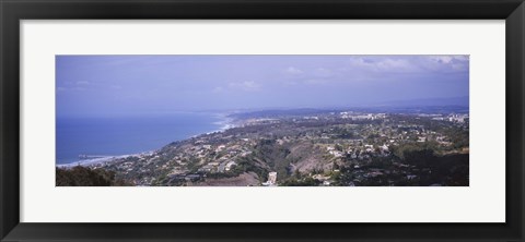 Framed High angle view of buildings on a hill, La Jolla, Pacific Ocean, San Diego, California, USA Print