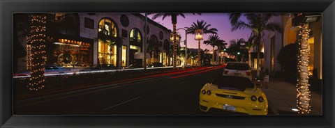 Framed Cars parked on the road, Rodeo Drive, City of Los Angeles, California, USA Print