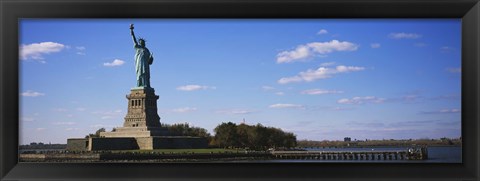 Framed Statue viewed through a ferry, Statue of Liberty, Liberty State Park, Liberty Island, New York City, New York State, USA Print