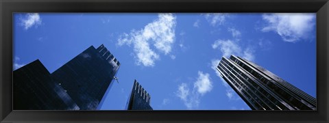 Framed Low angle view of skyscrapers, Columbus Circle, Manhattan, New York City, New York State, USA Print