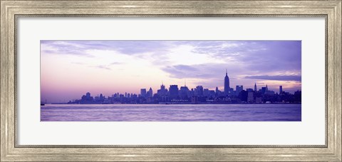 Framed Skyscrapers at the waterfront at sunrise, Manhattan, New York City, New York State, USA Print