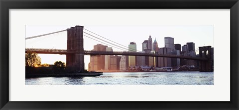 Framed Brooklyn Bridge over the East River Print