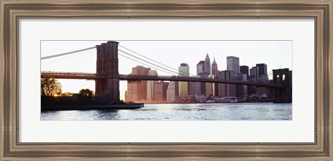 Framed Brooklyn Bridge over the East River Print