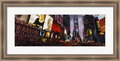 Framed Buildings lit up at night, Times Square, Manhattan Print