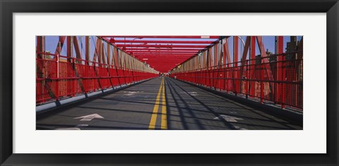 Framed Arrow signs on a bridge, Williamsburg Bridge, New York City, New York State, USA Print