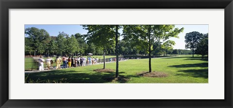 Framed Tourists at a memorial, Vietnam Veterans Memorial, Washington DC, USA Print