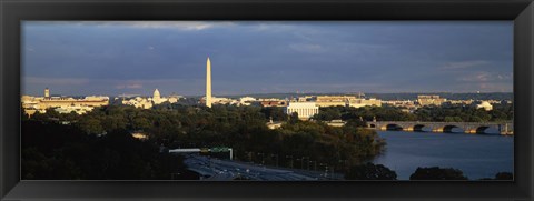 Framed High angle view of a monument, Washington Monument, Potomac River, Washington DC, USA Print