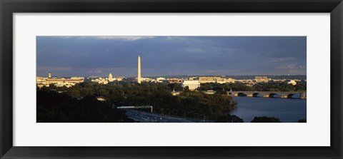 Framed High angle view of a monument, Washington Monument, Potomac River, Washington DC, USA Print