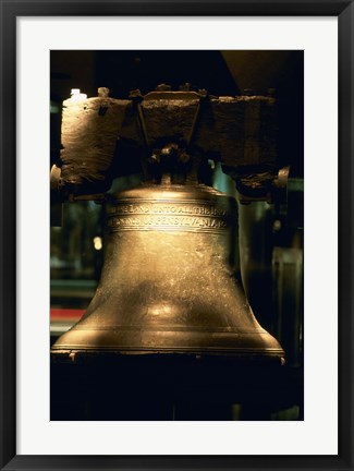 Framed Close-up of a bell, Liberty Bell, Philadelphia, Pennsylvania, USA Print