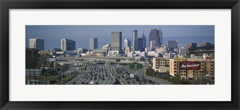 Framed High angle view of traffic on a highway, Atlanta, Georgia Print