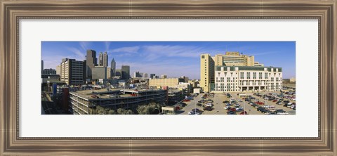 Framed Hospital in a city, Grady Memorial Hospital, Skyline, Atlanta, Georgia, USA Print