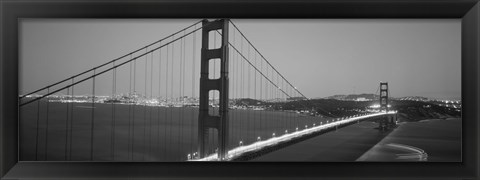 Framed Golden Gate Bridge (black and white), San Francisco, California Print