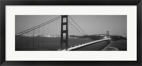 Framed Golden Gate Bridge (black and white), San Francisco, California Print