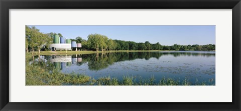 Framed Reflection of trees in water, Warner Park, Madison, Dane County, Wisconsin, USA Print