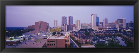 Framed Skyscrapers in a city at dusk, Fort Worth, Texas, USA Print