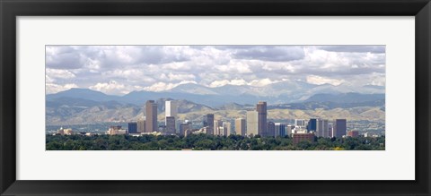 Framed Clouds over skyline and mountains, Denver, Colorado, USA Print