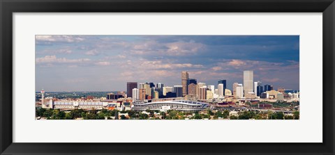 Framed Skyline with Invesco Stadium, Denver, Colorado, USA Print