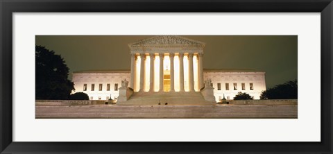 Framed Supreme Court Building illuminated at night, Washington DC, USA Print