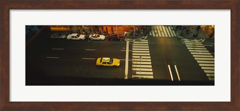 Framed High angle view of cars at a zebra crossing, Times Square, Manhattan, New York City, New York State, USA Print