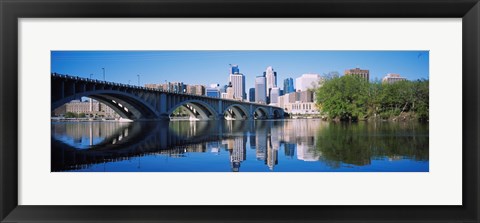 Framed Arch bridge across a river, Minneapolis, Hennepin County, Minnesota, USA Print