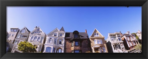 Framed Low angle view of houses in a row, Presidio Heights, San Francisco, California Print