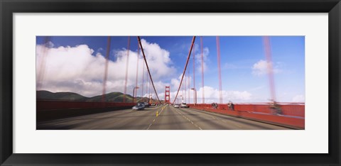 Framed Cars on a bridge, Golden Gate Bridge, San Francisco, California, USA Print