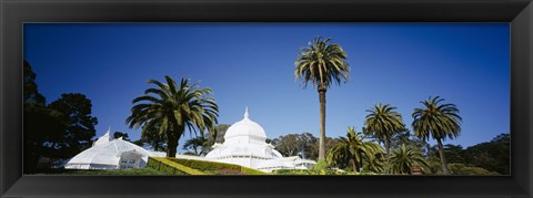 Framed Low angle view of a building in a formal garden, Conservatory of Flowers, Golden Gate Park, San Francisco, California, USA Print