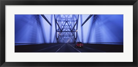 Framed Bay Bridge at Night, San Francisco, California Print